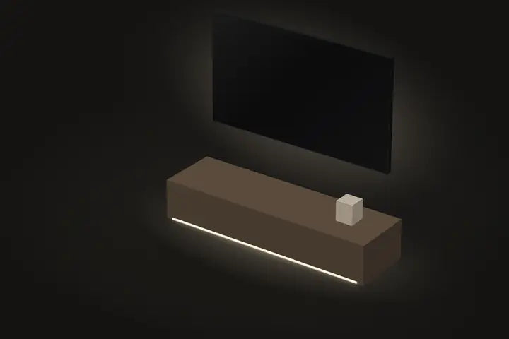 TV unit with LED strip
