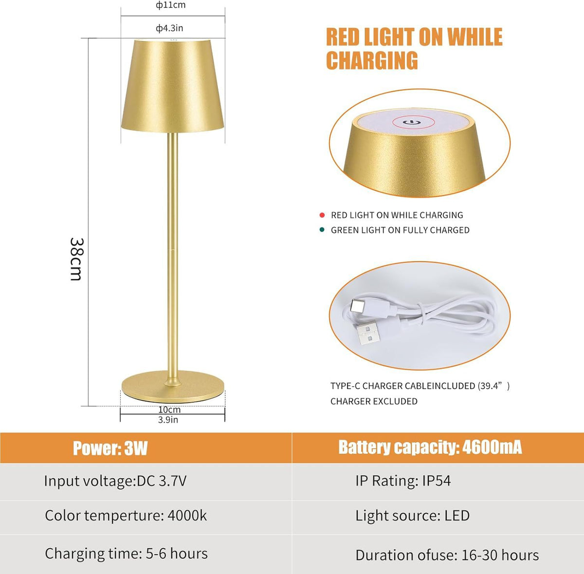 Moodly Roam in gold – dimensions and specifications