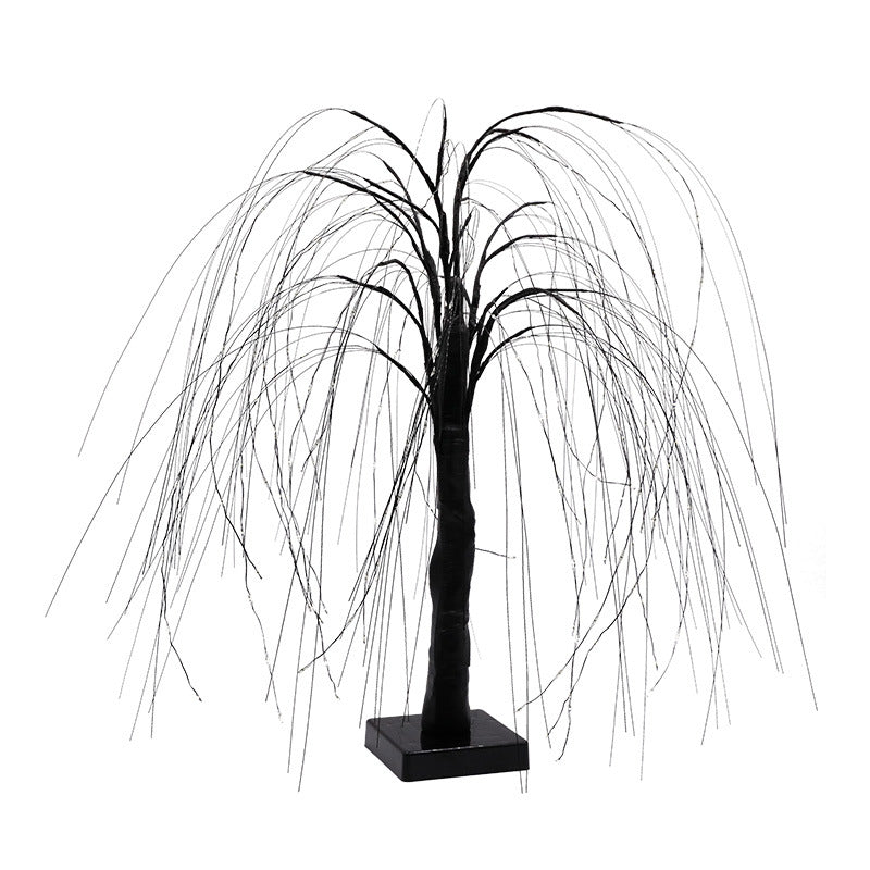 Black Moodly Willow LED tree lamp switched off on a white background