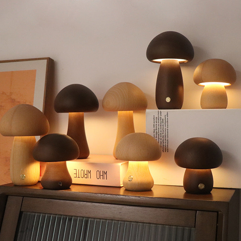 Moodly Morel – Wooden Mushroom Night Light