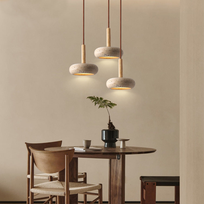 Moodly Pebble – Stone & Wood Pendant Light