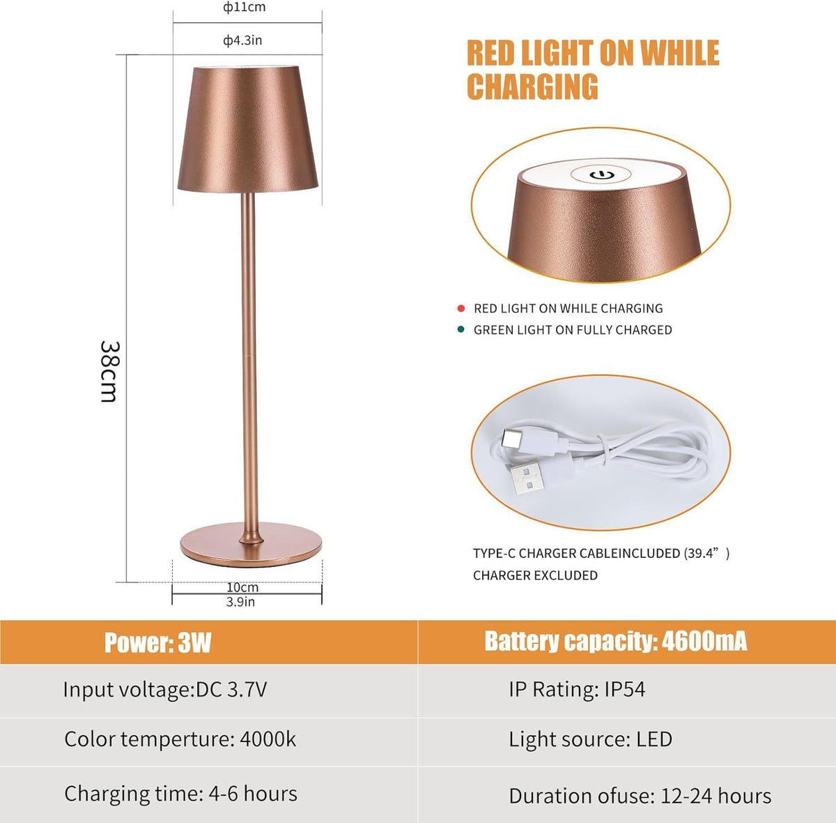 Moodly Roam in rose gold – dimensions and specifications