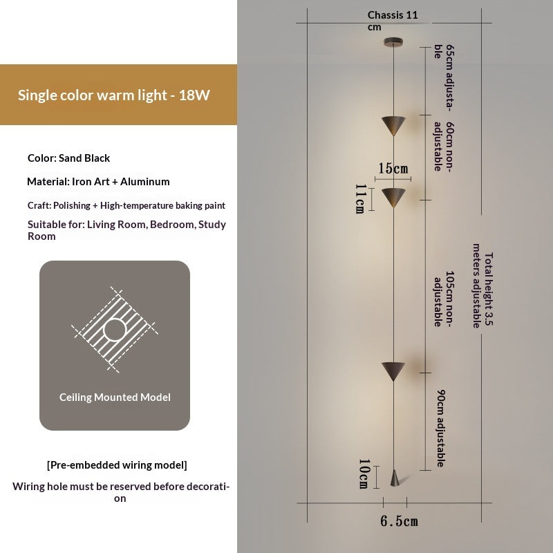 Moodly Line ceiling-wired version – dimensions