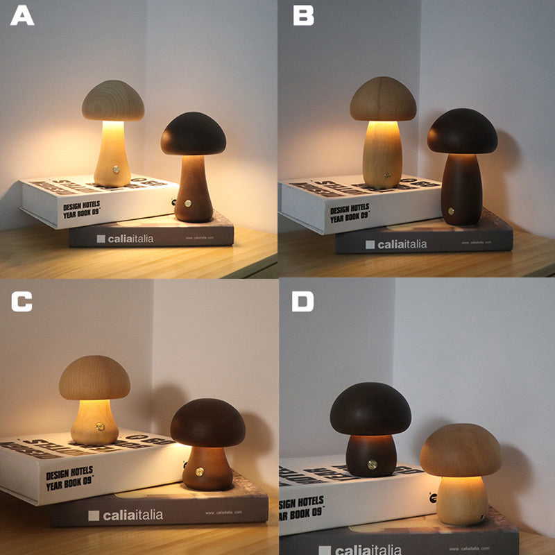 Moodly Morel – Wooden Mushroom Night Light