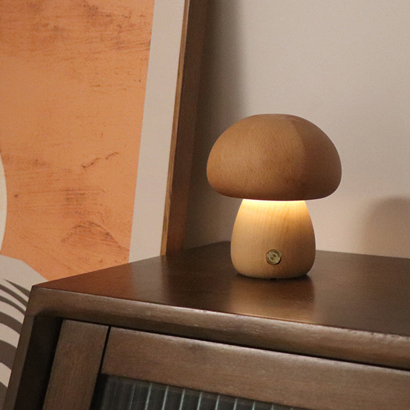 Moodly Morel – Wooden Mushroom Night Light